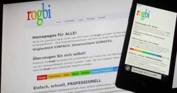 Darstellung der Homepage in der Desktop- und in der Mobil-Version